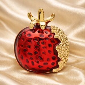 Pomegranate Red Gold Brooch